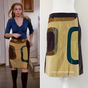 Rare Y2K Vintage Skirt with Mod Geometric Design ASO Sabrina The Teenage Witch